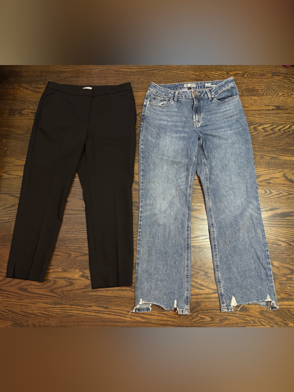 Bundle- Women's Black Slacks Ankle Pants and Denim High Rise Straight Wide Leg